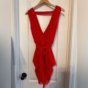 Bebe Red Draped Cocktail Dress – Size S